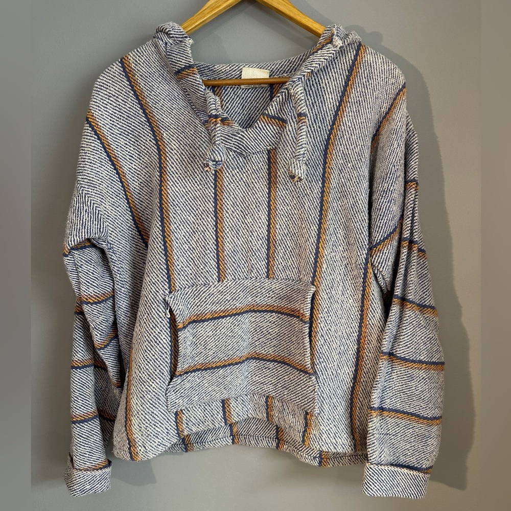 SFocus Mexican Blanket Hoodie Made in Mexico Women's Size Medium‎ Cotton Woven
